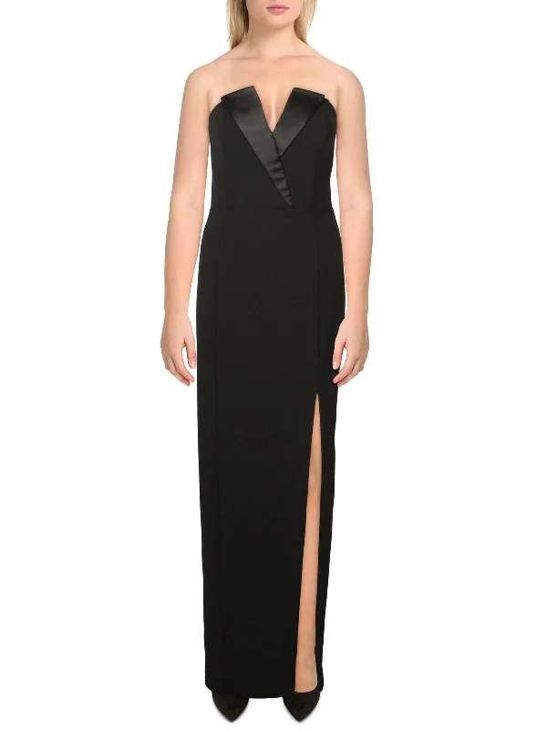 Womens Side Slit Maxi Evening Dress