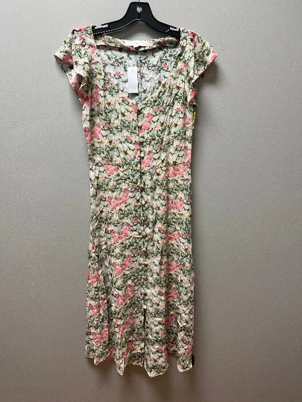 Dress Casual Midi By Loft In Floral Print, Size: Xs