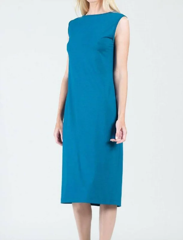 Reversible Cut Out Midi Dress In Teal