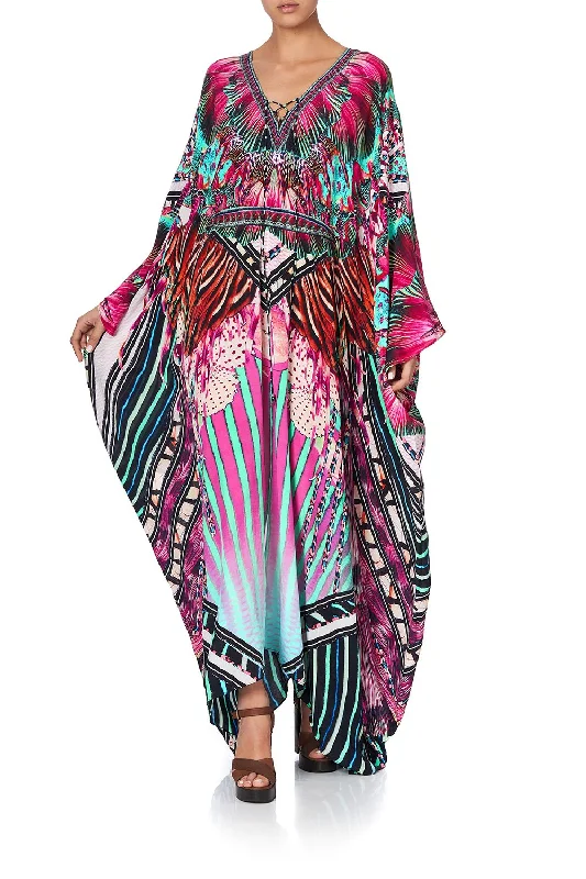 SPLIT HEM LACE UP KAFTAN RAINBOW EYES